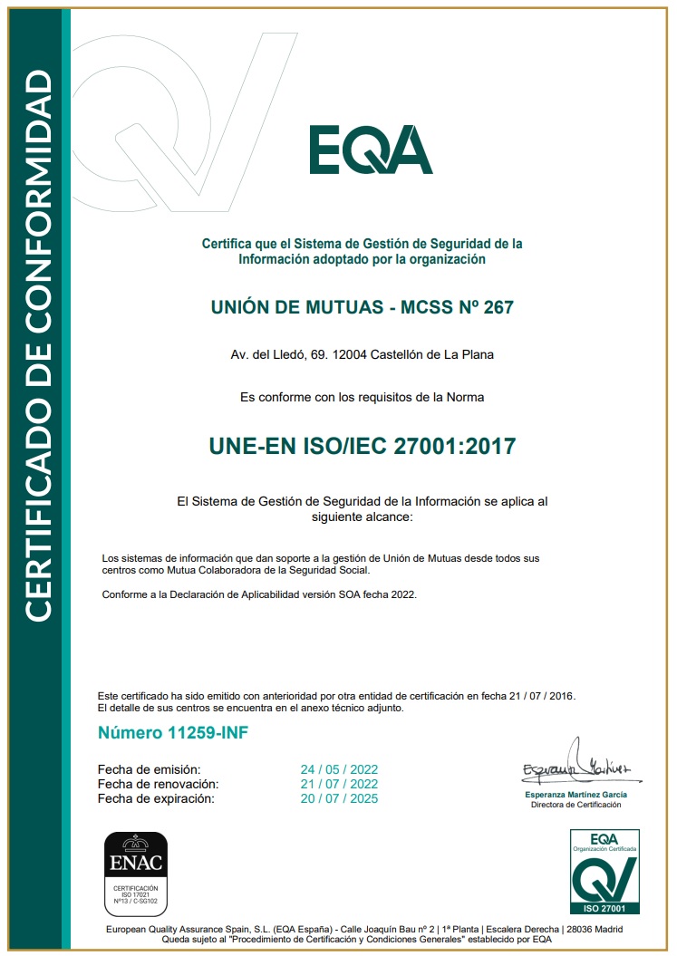 union de mutuas 27001